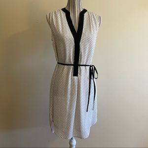 H & M Off-White Silky Shift Dress with Tie Summer Dress